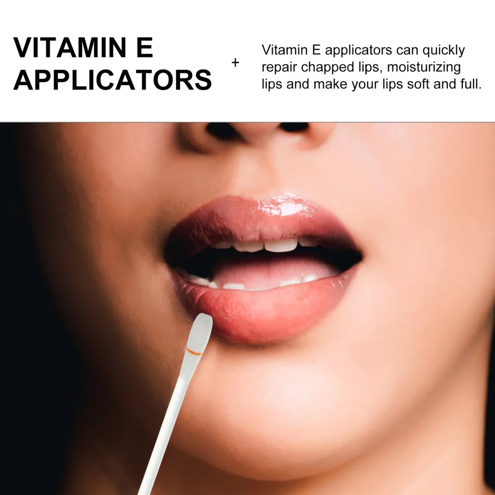 

100Pcs Disposable Vitamin E Cotton Swabs Applicators for Lip Gum Care