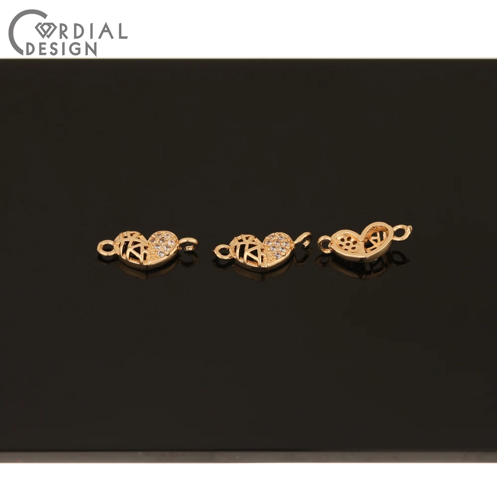 

Cordial Design 100Pcs 7*15MM DIY Connectors/Earrings Accessories/Heart Shape/CZ Making/Hand Made/Jewelry Findings & Components