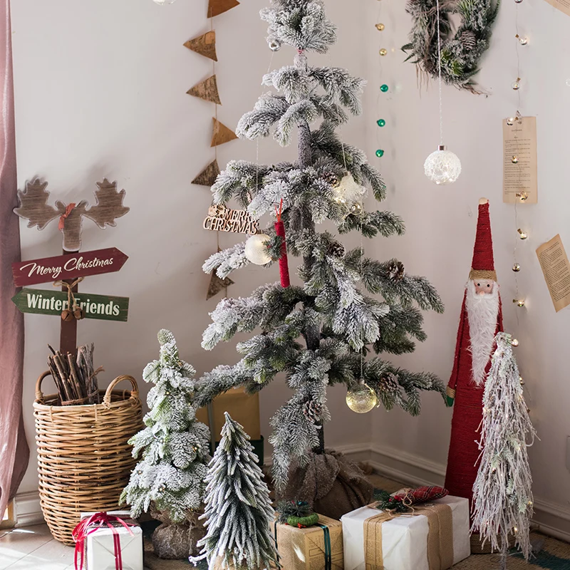 Большая рождественская елка снежный пейзаж бонсай дисплей Витрина реквизит кафе