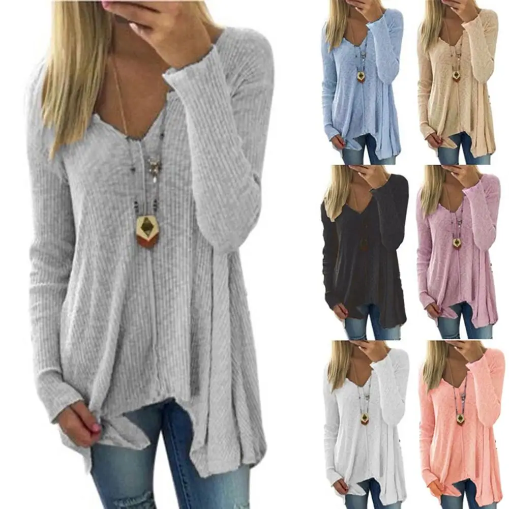 2019 Черная пятница Самая низкая цена Повседневный Женский однотонный v-образный