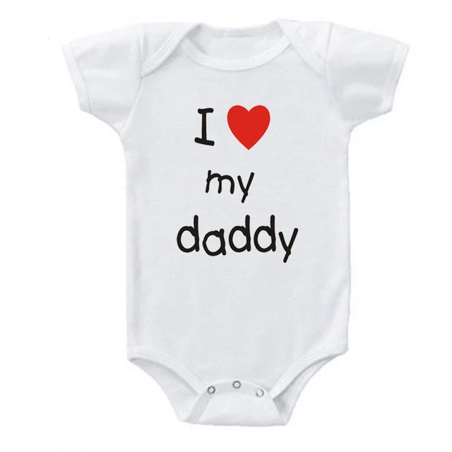 Футболки с надписью I Love My Daddy Mommy милый комбинезон для мальчиков и девочек