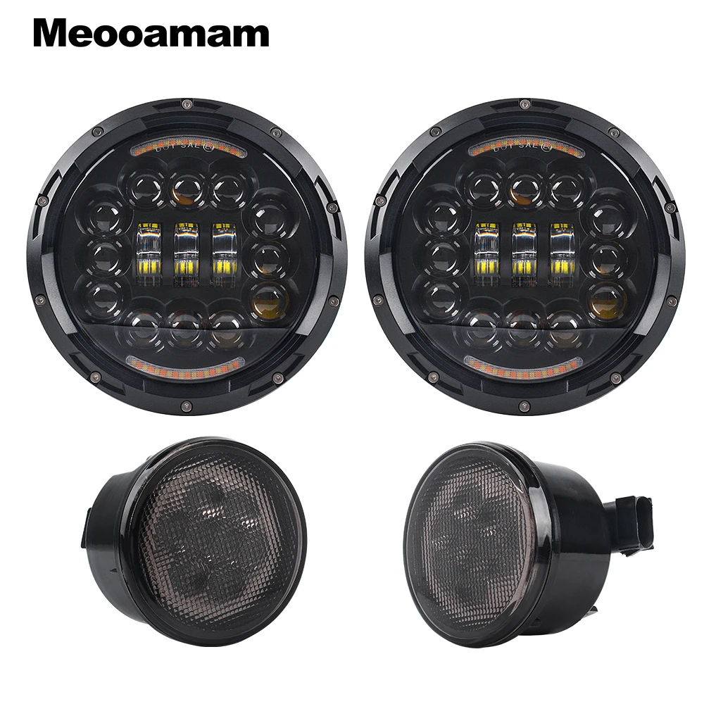 7 дюймов светодиодный фары DRL сигнал поворота светодиодные фонари