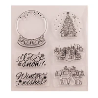 christmas crystal ball transparent clear silicone stamp seal diy scrapbook rubber stamping coloring diary decoration reusable