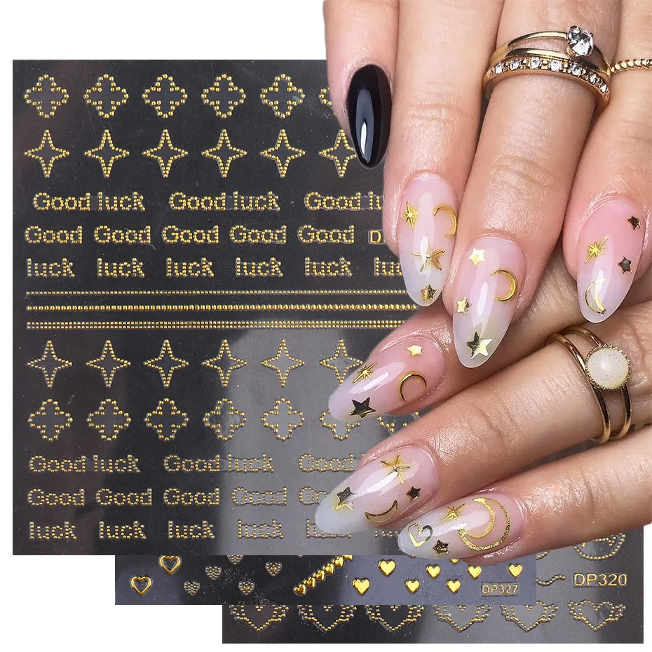 

1Pcs 3D Glitter Gold Pearl Flower INS Sliders Nail Sticker Decal Nail Art Stickers Decoration Watercolor Tattoo Manicure