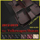 Автомобильные коврики для Volkswagen sharan, семи сидений, 2012, 2013, 2014, 2015, 2016, 2017, 2018, 2019, автомобильные накладки на ножки под заказ
