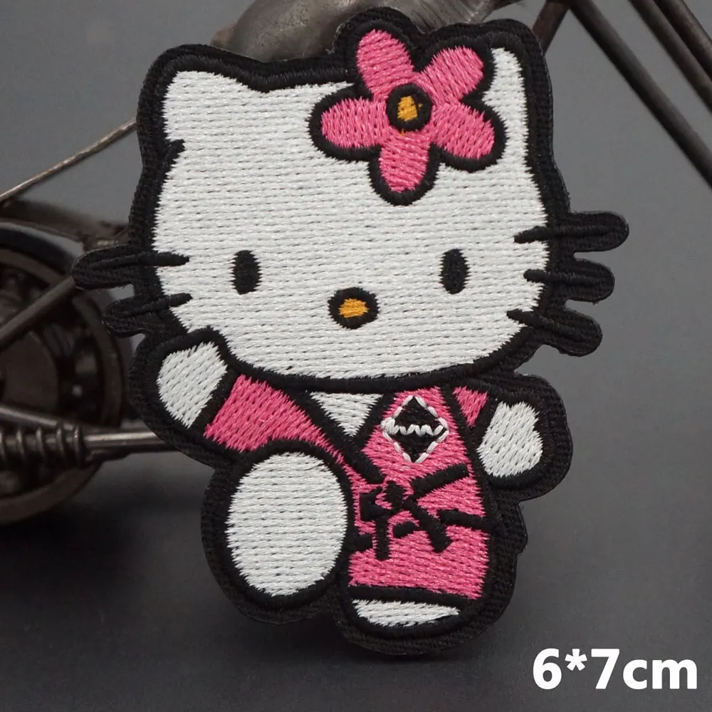 Милая кошка кролик медведь тигр вышитые самоклеющиеся нашивки для одежды