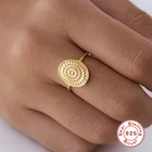 AIDE преувеличенный кепки Форма кольцо INSмодные геометрические круглый палец Размеры 678 кольца для женщин серебро 925 ювелирные изделия подарок Anillos