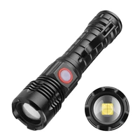lightweight and compact zoom flashlight with pen holder outdoor portable rechargeable flashlight long shots aluminum alloy