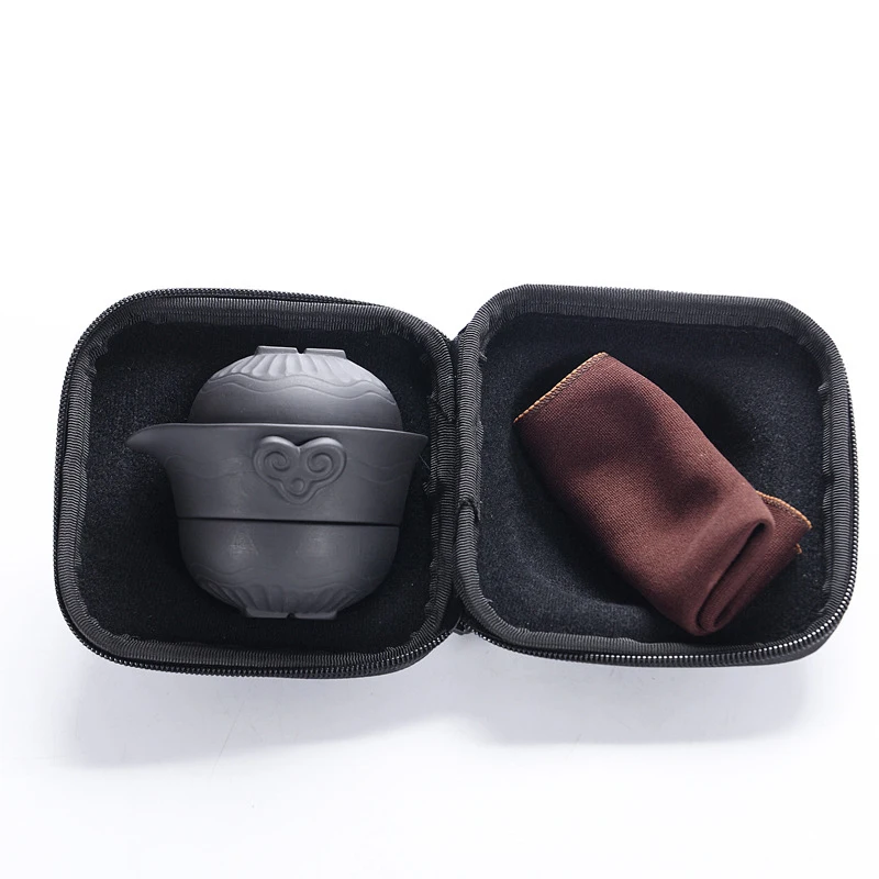 Портативный Путешествия Чайный набор кунг фу Фиолетовый песок фарфоровый чайный