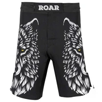digital wolf art mens workout and fight shorts for muay thai kickboxing mma boxing trunks