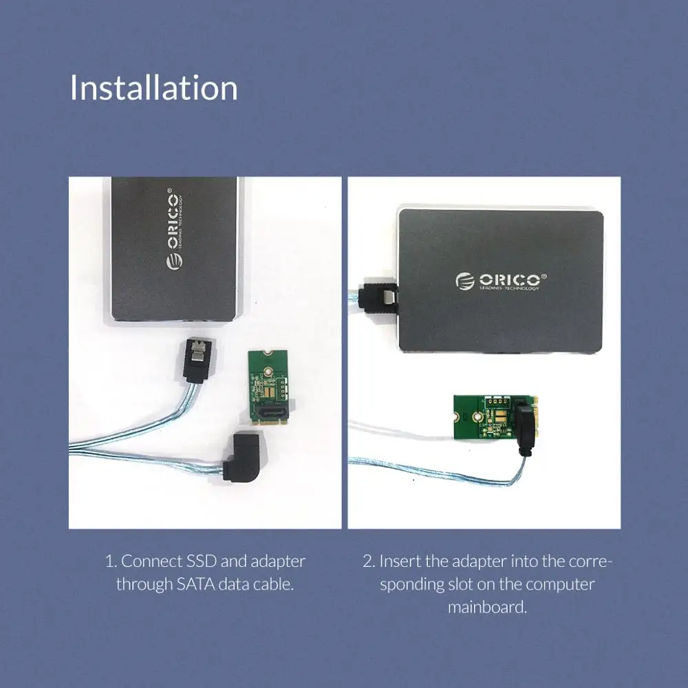 Адаптер ORICO SATA на M.2 адаптер NGFF 7PIN SSD для твердотельного жесткого диска размер 22X40