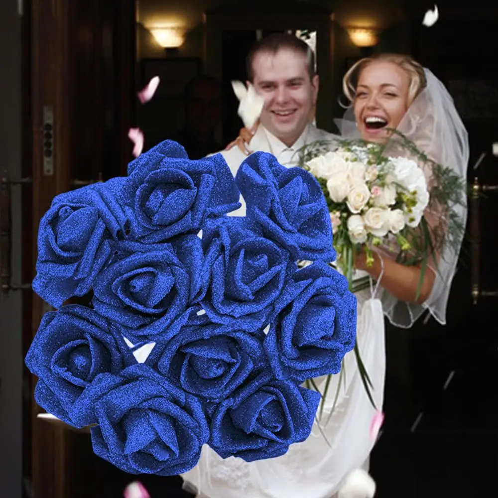 ПЭ 10 шт 6 см блестящая Пена Розы Искусственные цветы розы Красивые свадебные