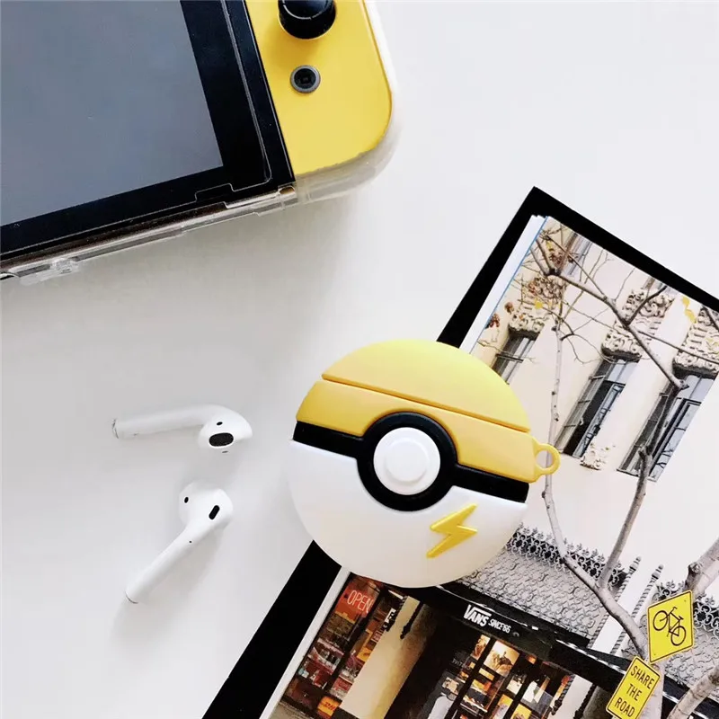 Цвет: желтый Мультяшные Чехлы для AirPods для Pokemon Go Plus Ball Bluetooth беспроводные наушники силиконовый чехол для Apple Airpods 2 аксессуары - Цвет: Цвет: желтый