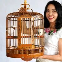 luxury large round bird cage wooden house tray breeding cage outdoor bird cage house jaula grande feeding supplies bs50nl