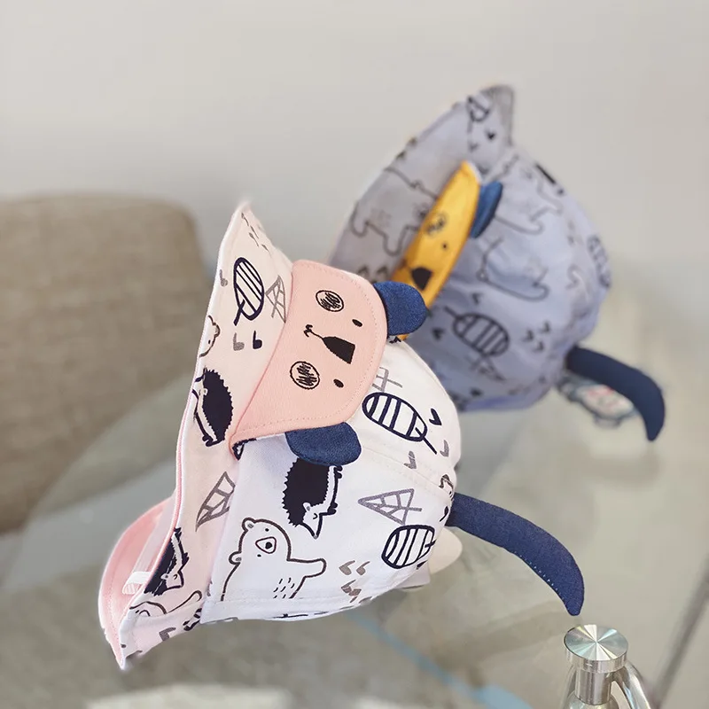 

Baby Hat Children Boy Girl Cute Cartoon Doodle Print Baby Hat Spring Summer Basin Hat Sun Hat Baby Fisherman Hat