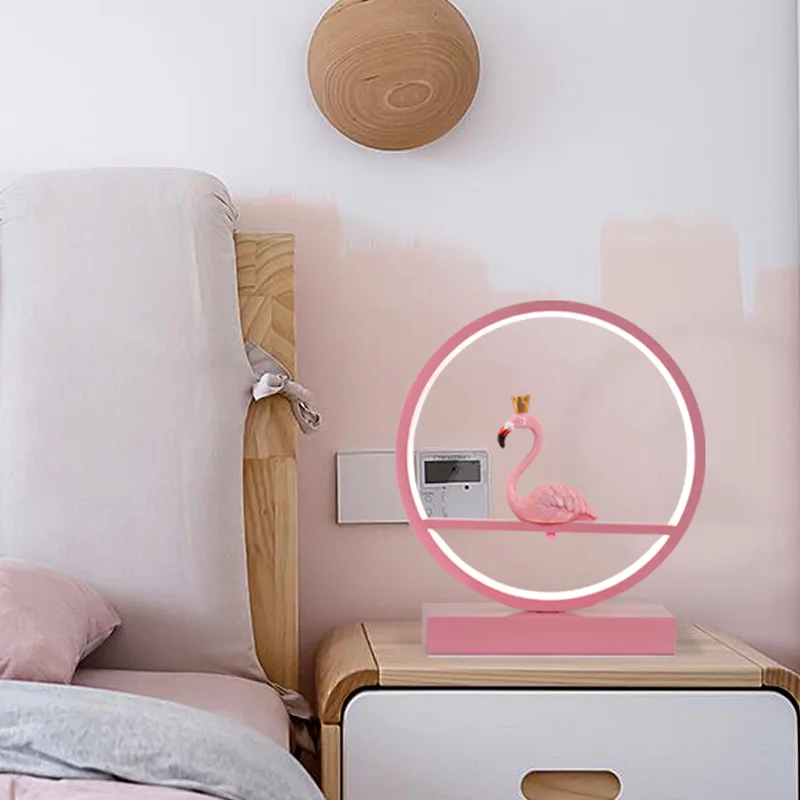 Романтическая Настольная лампа с фламинго настольный светильник лебедем