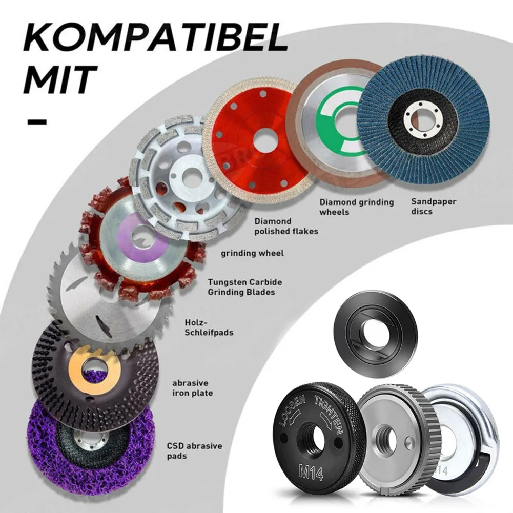 Набор гаек для угловой шлифовальной машины резьба M14 внутренняя и наружная гайки