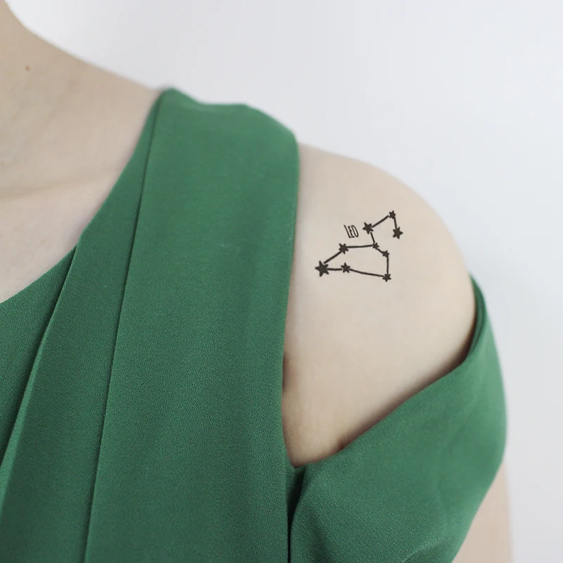 

Constellation Divination Temporary Tattoo Sticker Waterproof Women Men Adults Fake Body Art New Design 10.5X6cm Kids Hand Tatoo