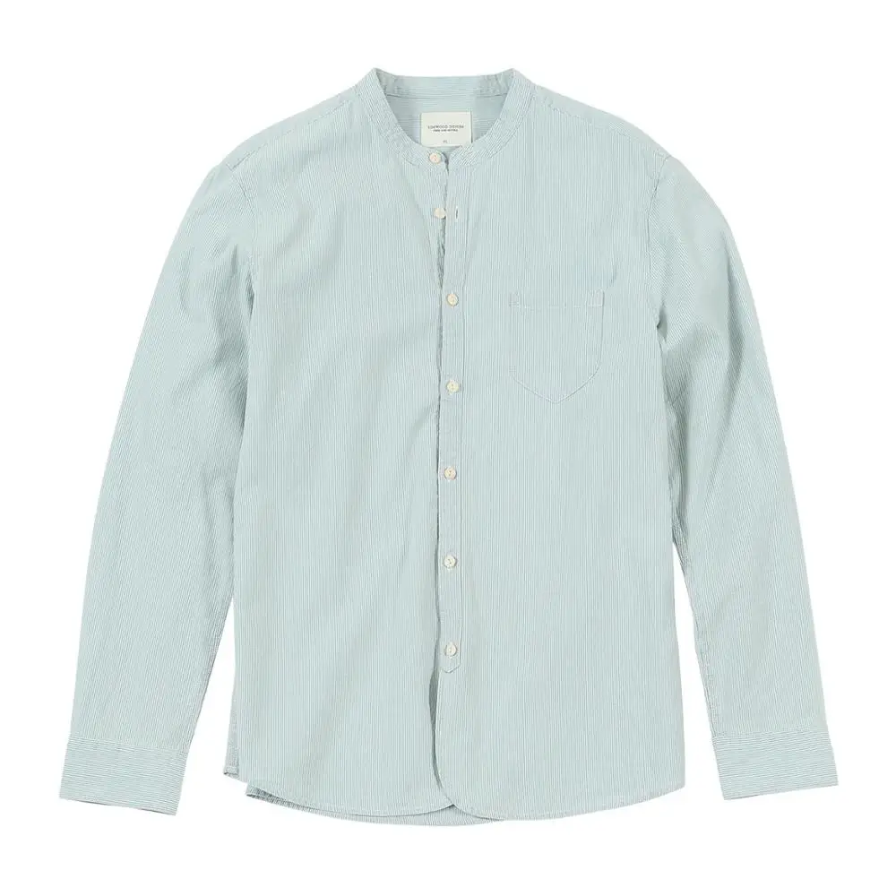 Мужская рубашка в Вертикальную Полоску SIMWOOD Классическая джинсовая приталенная