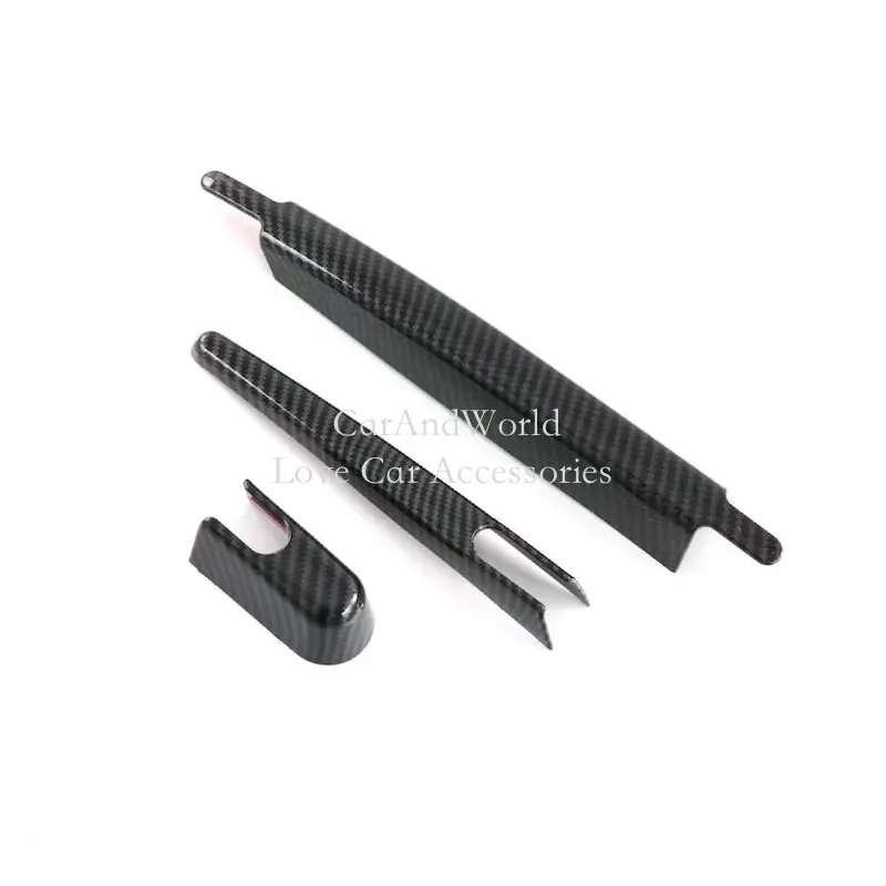 

For Toyota Sienna 2021-2023 Carbon Fiber Rear Windshield Wiper Cover Tail Trunk Window Cleaner Frame Trims Exterior Accessories
