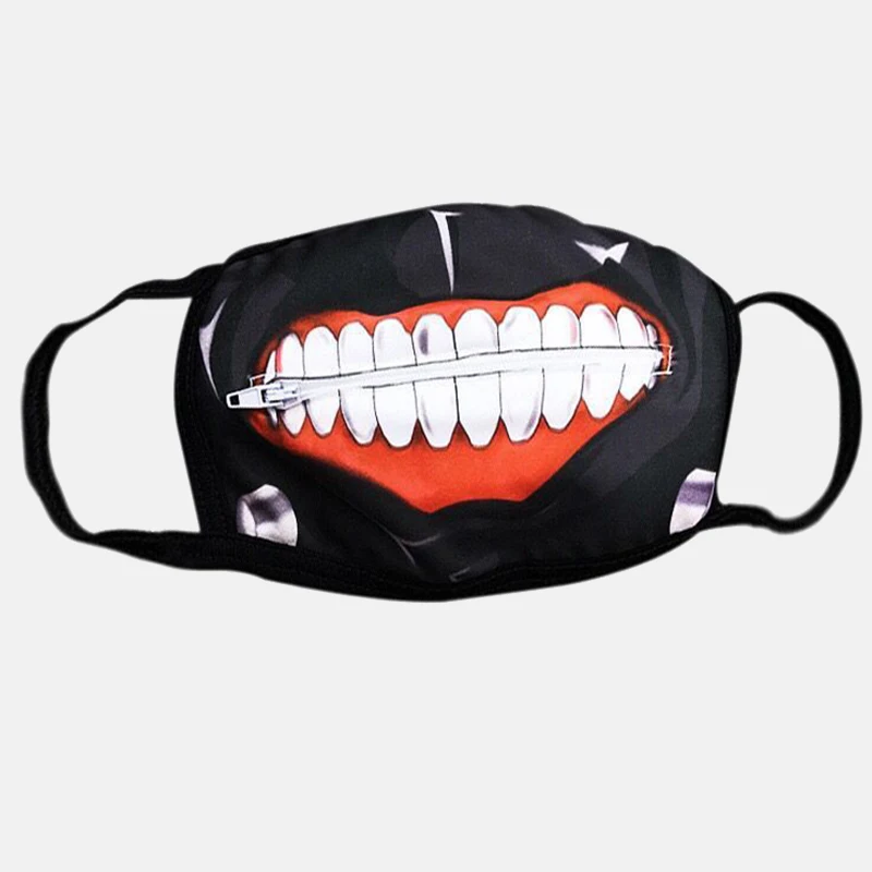 1 шт. хлопковая Пылезащитная маска на лицо с застежкой-молнией аниме Kpop модная