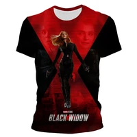 2022 new disney marvel avengers black widow loose t shirt 3d printing graphic t shirts short sleeved menwomen t shirts tops