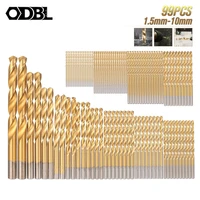 hss twist drill bit power tools accessories for wood metal working stainless steel drilling m35 titanium coated 5099 pcs set