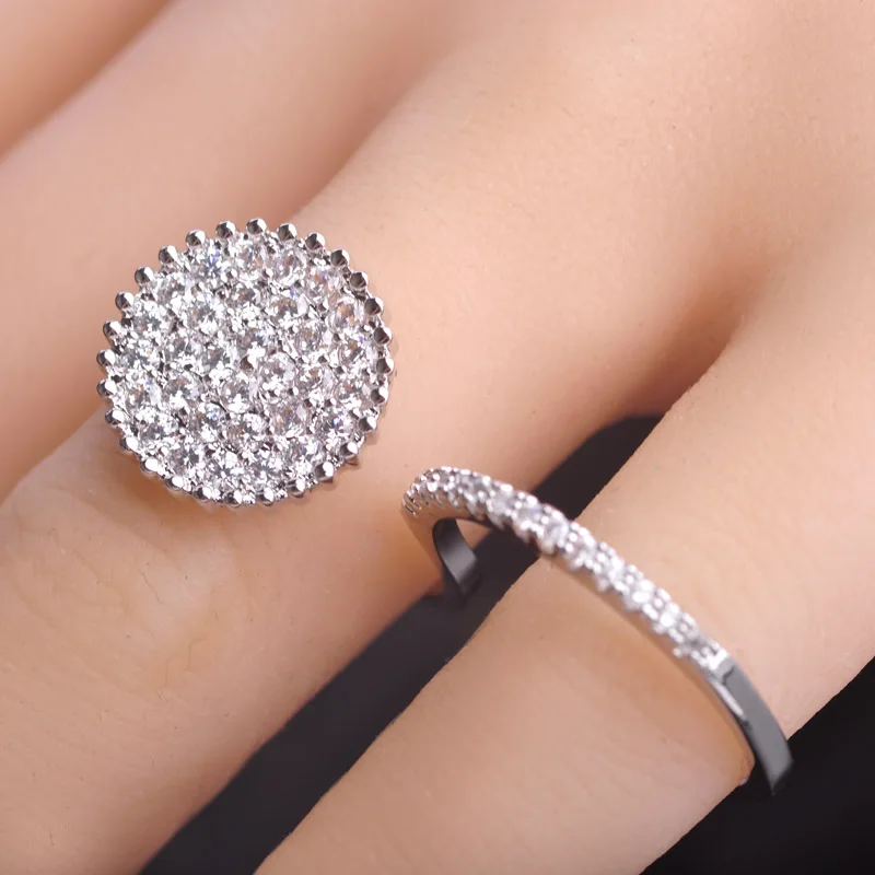 Женское кольцо с цирконом MECHOSEN регулируемое золотистого/медного цвета зубчатой