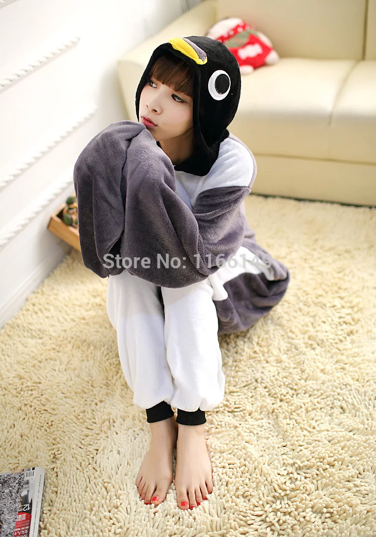 Кигуруми Пингвин взрослые пижамы Мультяшные Животные костюм унисекс одежда для