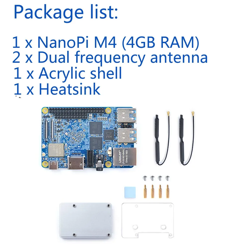 Зеленый NanoPi M4 2 ГБ/4 ГБ DDR3 Rockchip RK3399 SoC 2,4G и 5G двухдиапазонный WiFi+ Bluetooth 4,1 поддерживает Ubuntu Android - Цвет: Зеленый