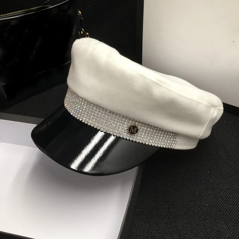 Новая Шерстяная кепка в стиле пэчворк с белым утиным языком морская шапка M яркое