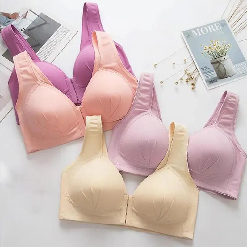 Пикантные размера плюс пуш ап бюстгальтер с застежкой спереди Цвет нижнего белья