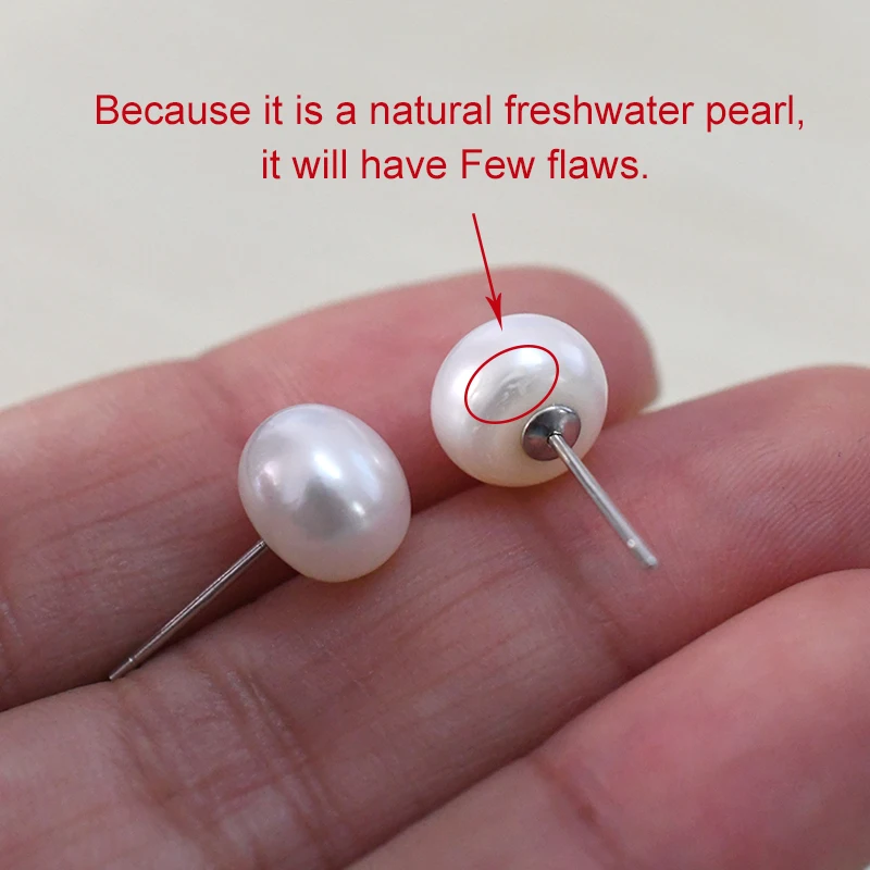 Женские серьги гвоздики с натуральным пресноводным жемчугом ASHIQI маленькие из