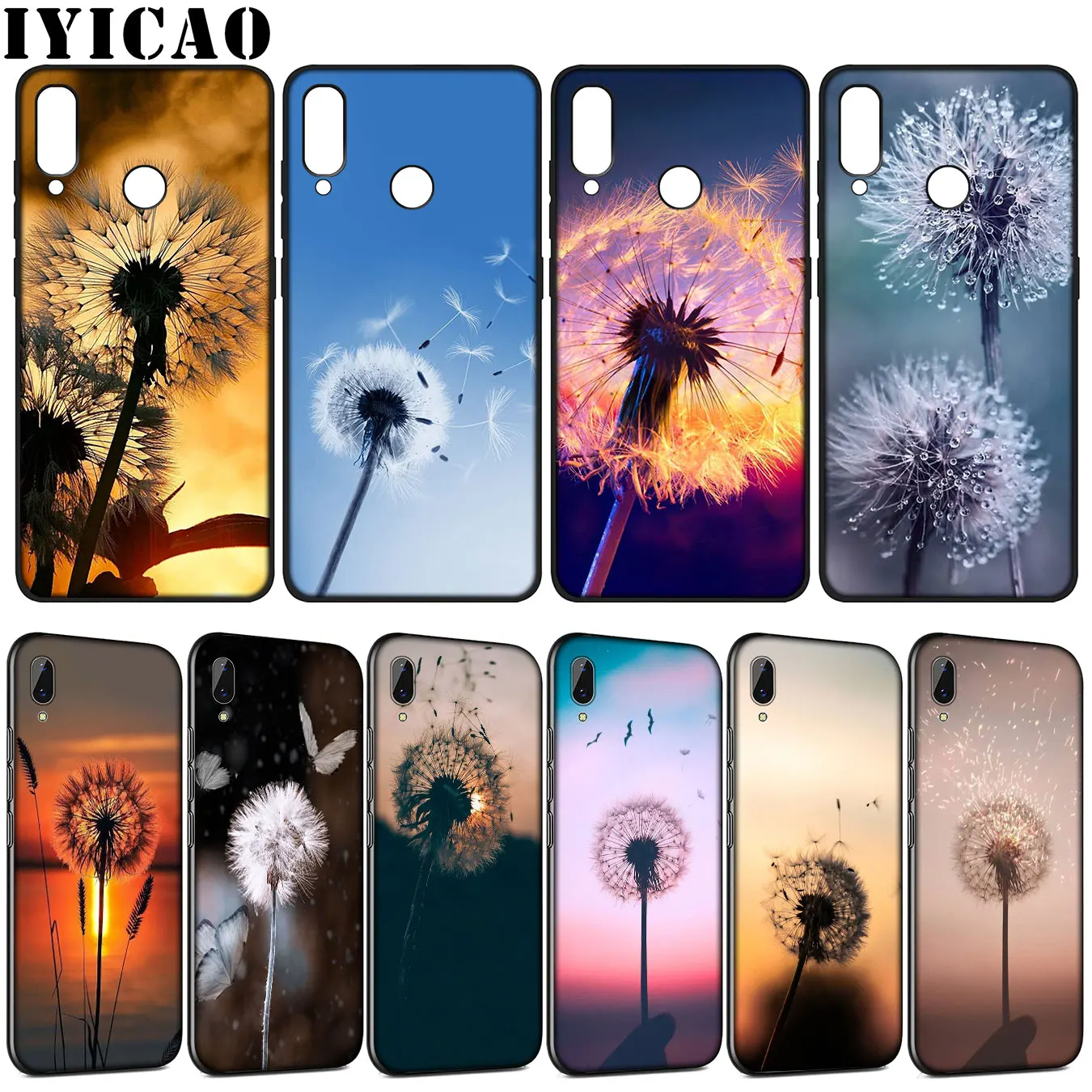 Мягкий силиконовый чехол IYICAO с цветком одуванчика для Huawei Y9 Y7 Y6 Prime 2019 Honor 20 10 9 9X 8C 8X