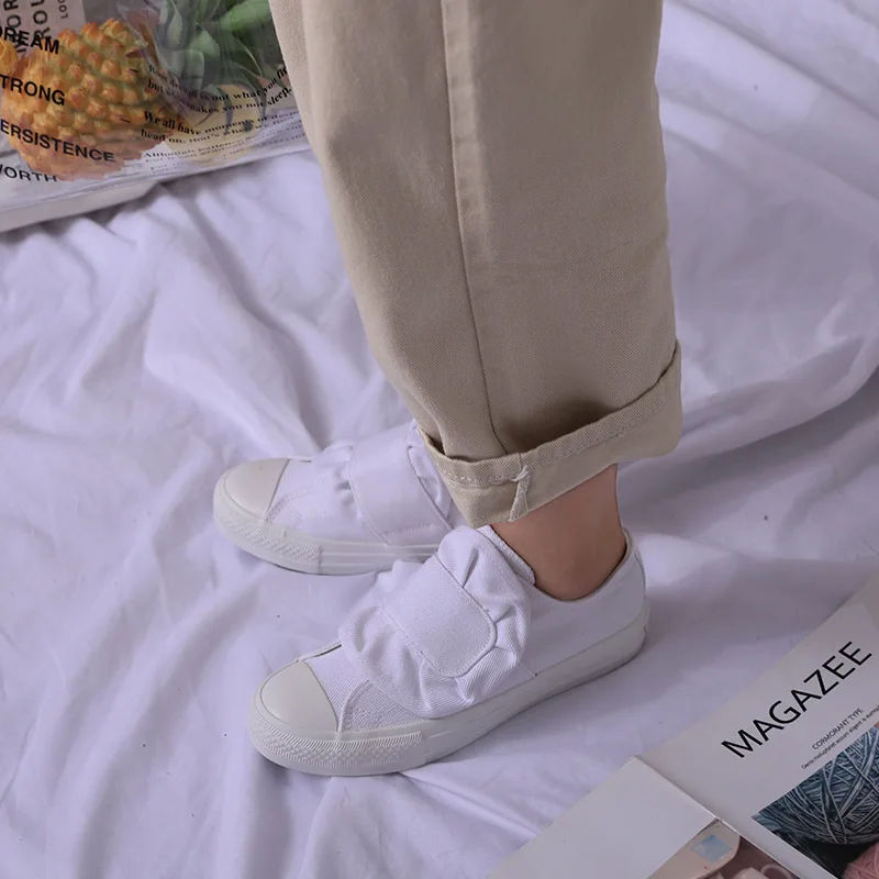 

2019 Summer Women Vulcanize Canvas Shoes Breathable Trainers Casual Shoes White Canvas Platform Shoes Sneakers Size 35-39 X10-17