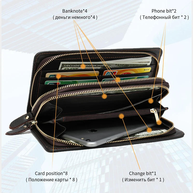 MVA клатч мужские кошельки из натуральной кожи с карманом для монет мужской