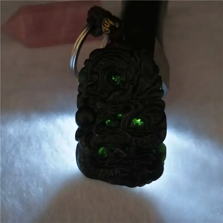 Прямая доставка китайские украшения черный зеленый нефрит резной счастливый