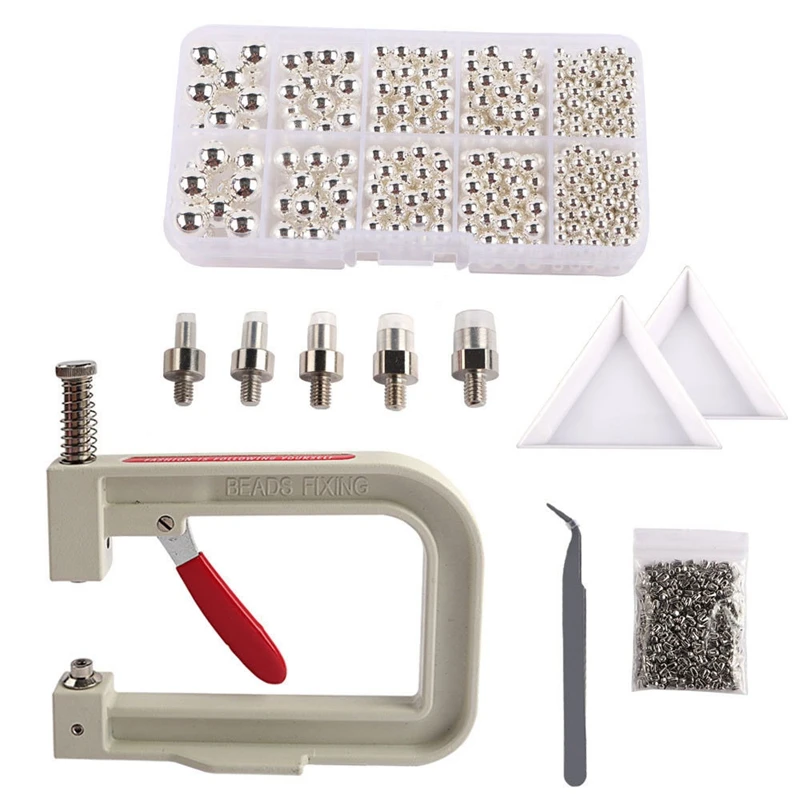 

Manual Punching DIY Pearl Setting Machine Rhinestones Beads Rivet Fixing Machine Hand Press Tools For Clothes Crafts