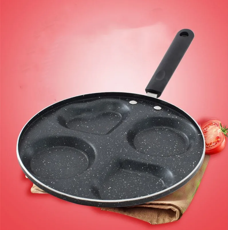 5 круглых отверстия для жарки горшок утолщенной сковорода омлета с антипригарным