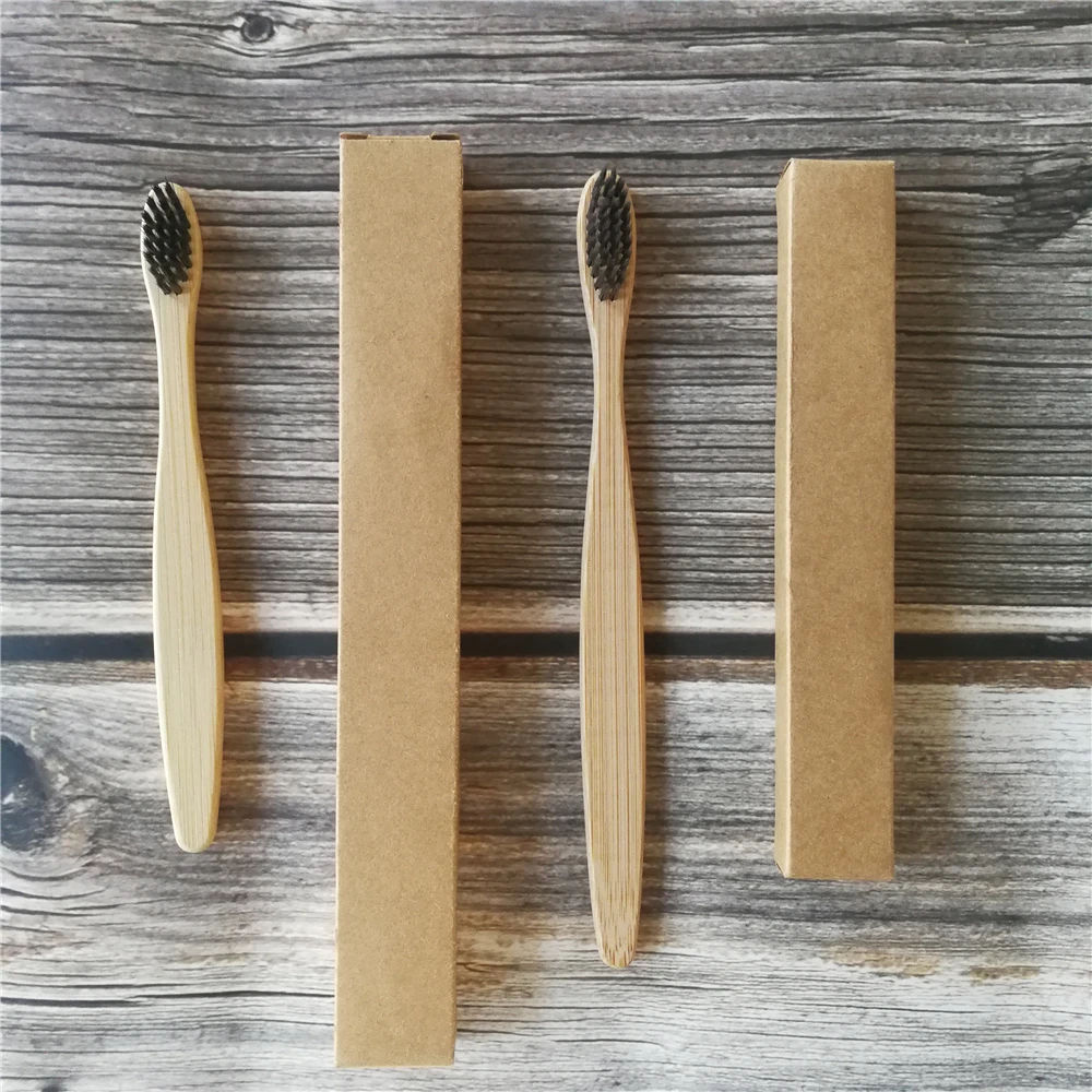 Зубная щетка 40 упаковок Экологичная Радужная Бамбуковая мягкая зубная