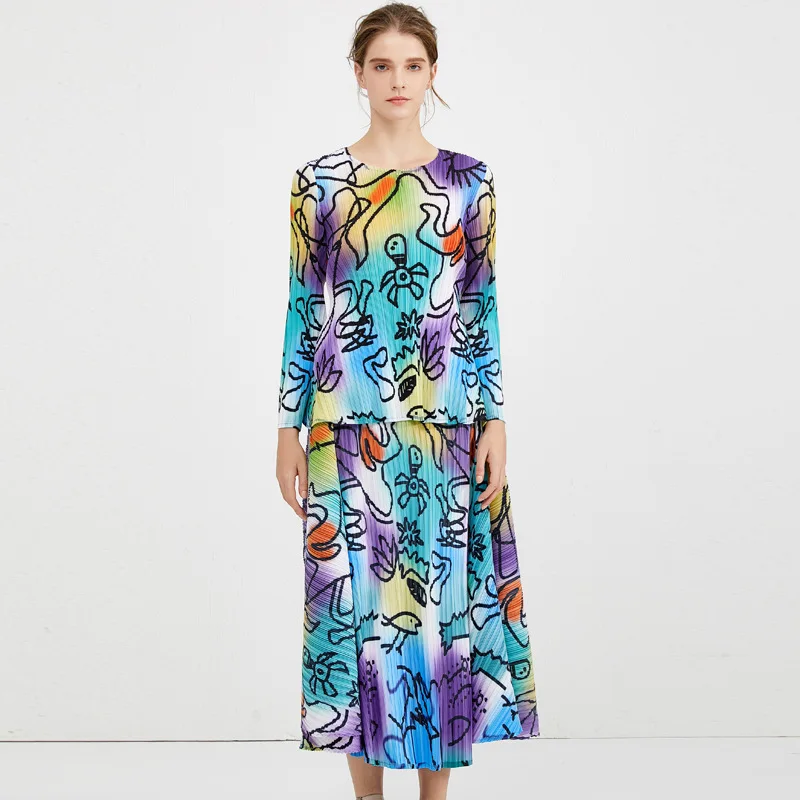 LANMREM 2020 новая весенняя женская модная футболка с круглым вырезом и длинными