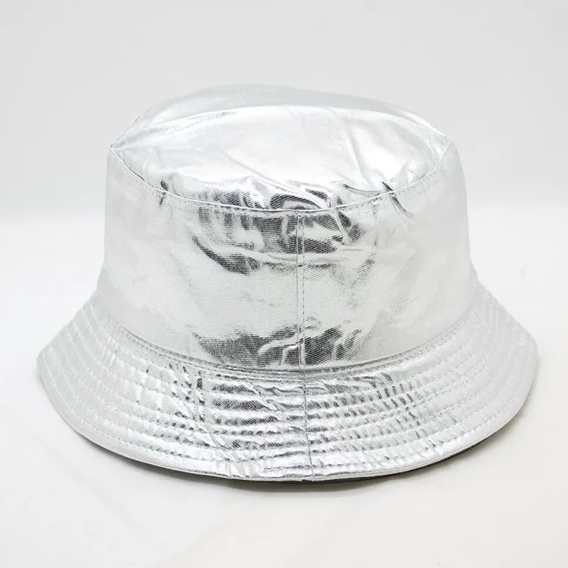 Серебряная Золотая Воронка шляпа Двусторонняя одежда холщовая рыболовная хип