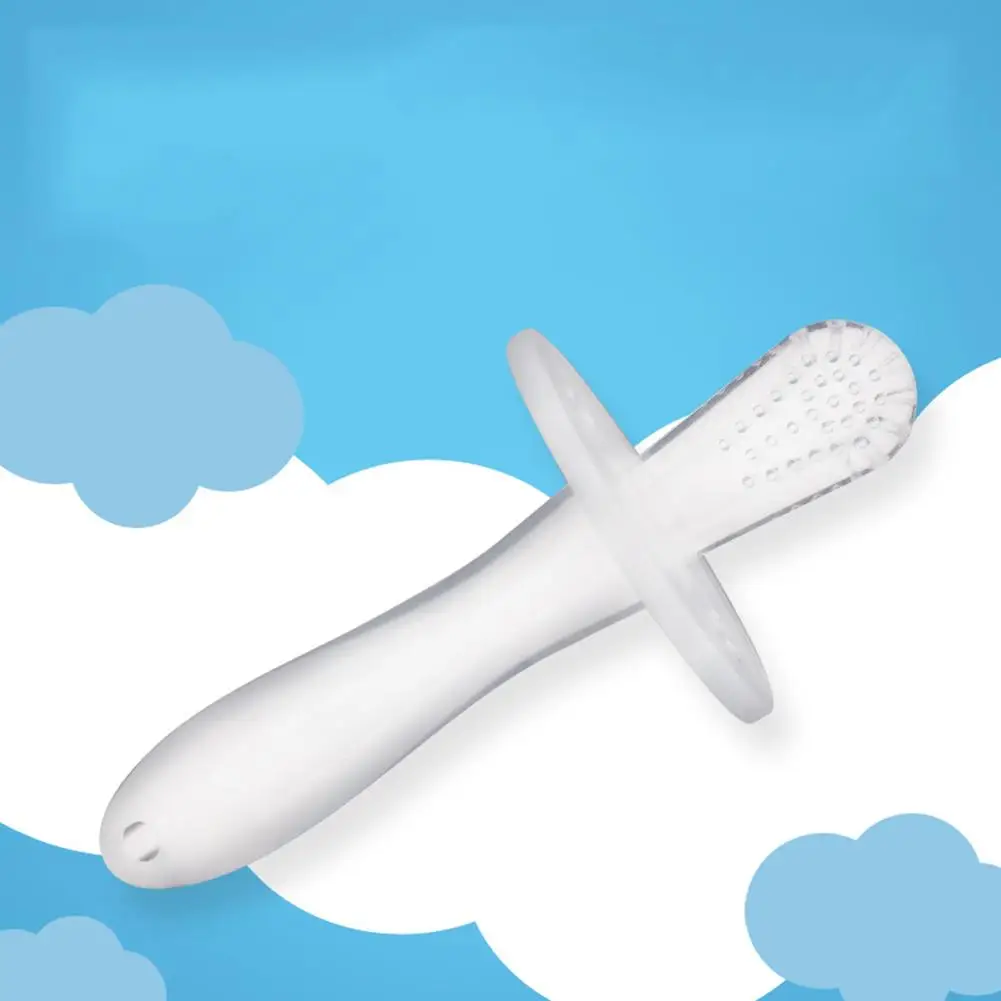 Baby Teething Stick Liquid Silicone BPA Free Teether Toy 1Pcs Infant Training Massage ToothBrush for Newborn Transparent | Игрушки и