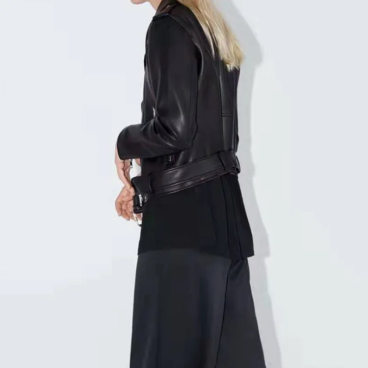 Женская Осенняя мотоциклетная куртка из искусственной кожи 2019 | одежда