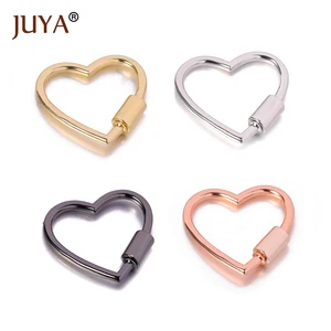 Застежка-винт в форме сердца для женщин, застежка-замок из сплава, роскошные аксессуары для изготовления ювелирных изделий сделай сам, принадлежности для ожерелий