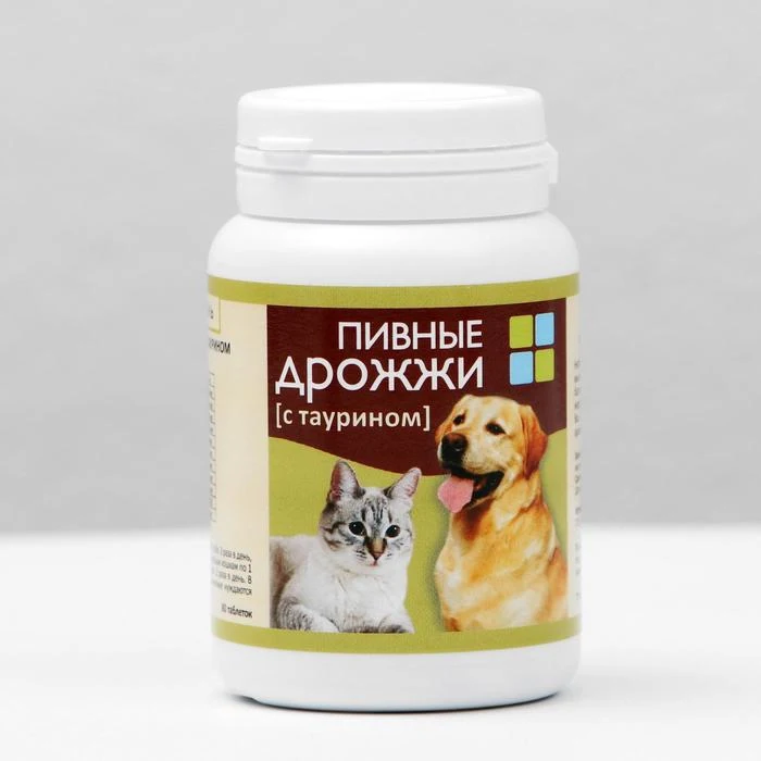 Пивные дрожжи с таурином для кошек и собак 80 таб 1112030|Лакомства витамины собак| |
