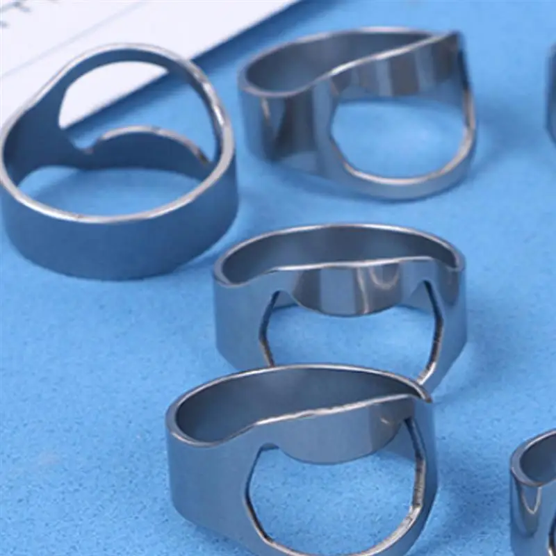 

10pcs Stainless Steel Finger Ring Bottle Opener Creative Beer Cap Opening Remover Kitchen Gadgets Bar Tools