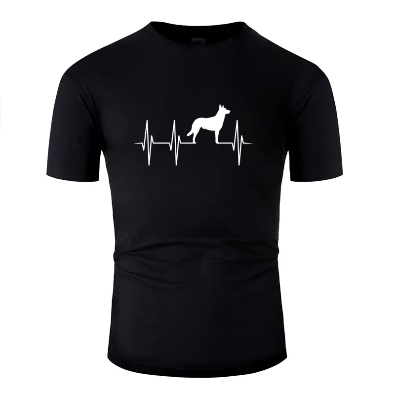 Мужская футболка с надписью Belgian Malinois Dog Owner Heartbeat женская черная мужская одежда