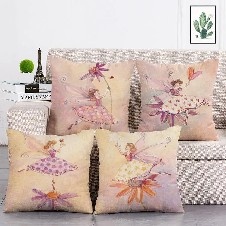 

1pc Flower Cushion Cover 45*45cm Dancer Gril Throw Pillow Cushion Cover Decoration for Sofa Home T262