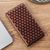 grid texture genuine leather phone case for zte blade axon 7 9 10 10s mini max 2017 pro 5g flip stand phone cover coque